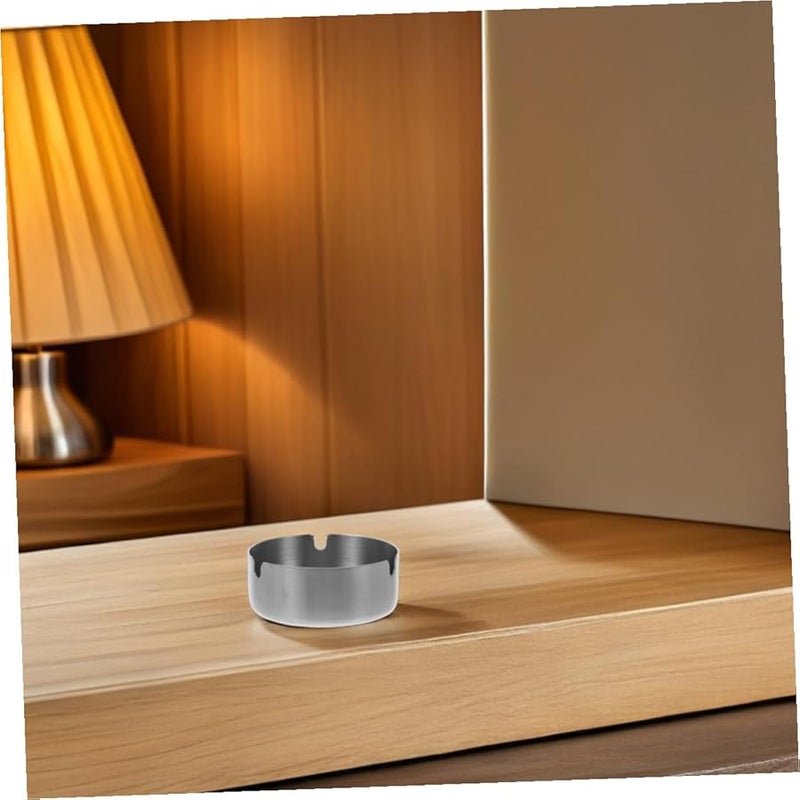 منفضة سجائر من الفولاذ المقاوم للصدأ، مستديرة ومدمجة، حامل رماد محمول للاستخدام الداخلي والخارجي - Image 5